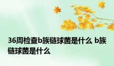 36周检查b族链球菌是什么 b族链球菌是什么 36周检查b族链球菌是什么 b族链球菌是什么