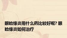 眼睑缘炎用什么药比较好呢? 眼睑缘炎如何治疗