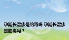 孕期长湿疹是胎毒吗 孕期长湿疹是胎毒吗？