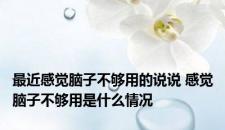 最近感觉脑子不够用的说说 感觉脑子不够用是什么情况