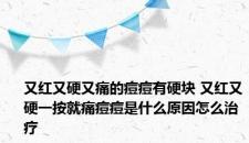 又红又硬又痛的痘痘有硬块 又红又硬一按就痛痘痘是什么原因怎么治疗