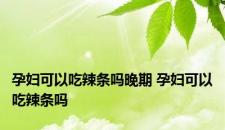 孕妇可以吃辣条吗晚期 孕妇可以吃辣条吗