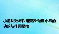小瓜功效与作用营养价值 小瓜的功效与作用是啥