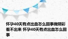怀孕40天有点出血怎么回事做阴彩看不出来 怀孕40天有点出血怎么回事