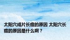 太阳穴成片长痘的原因 太阳穴长痘的原因是什么啊？